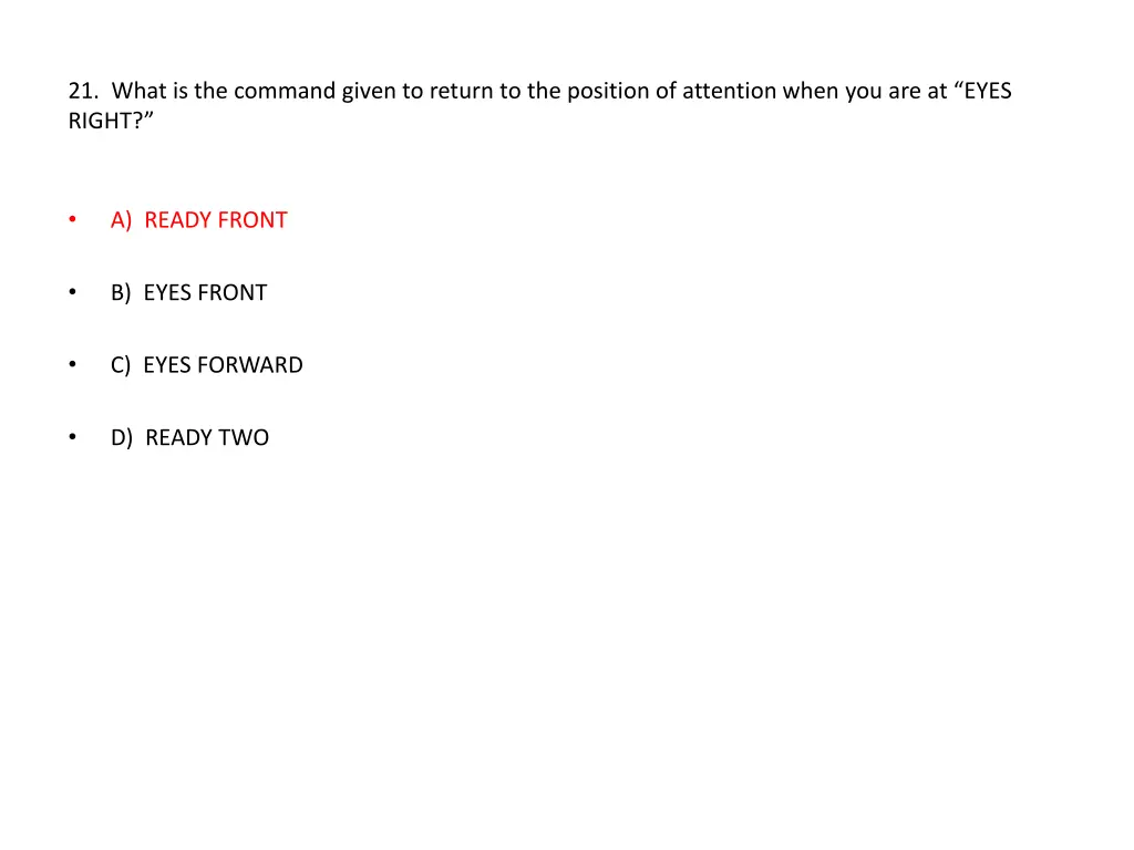 21 what is the command given to return
