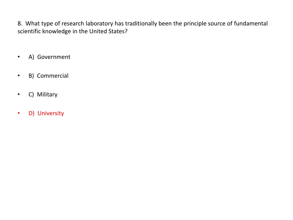 8 what type of research laboratory