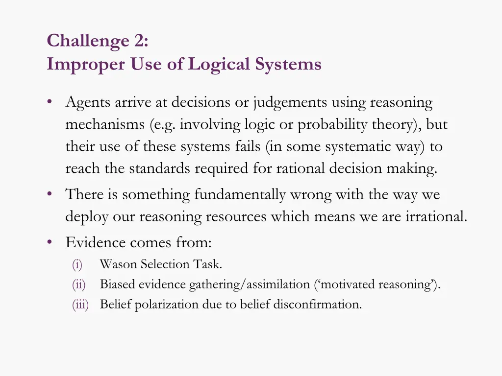 challenge 2 improper use of logical systems