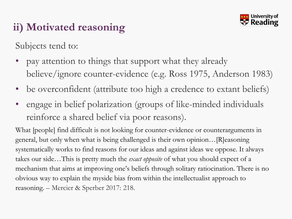 ii motivated reasoning