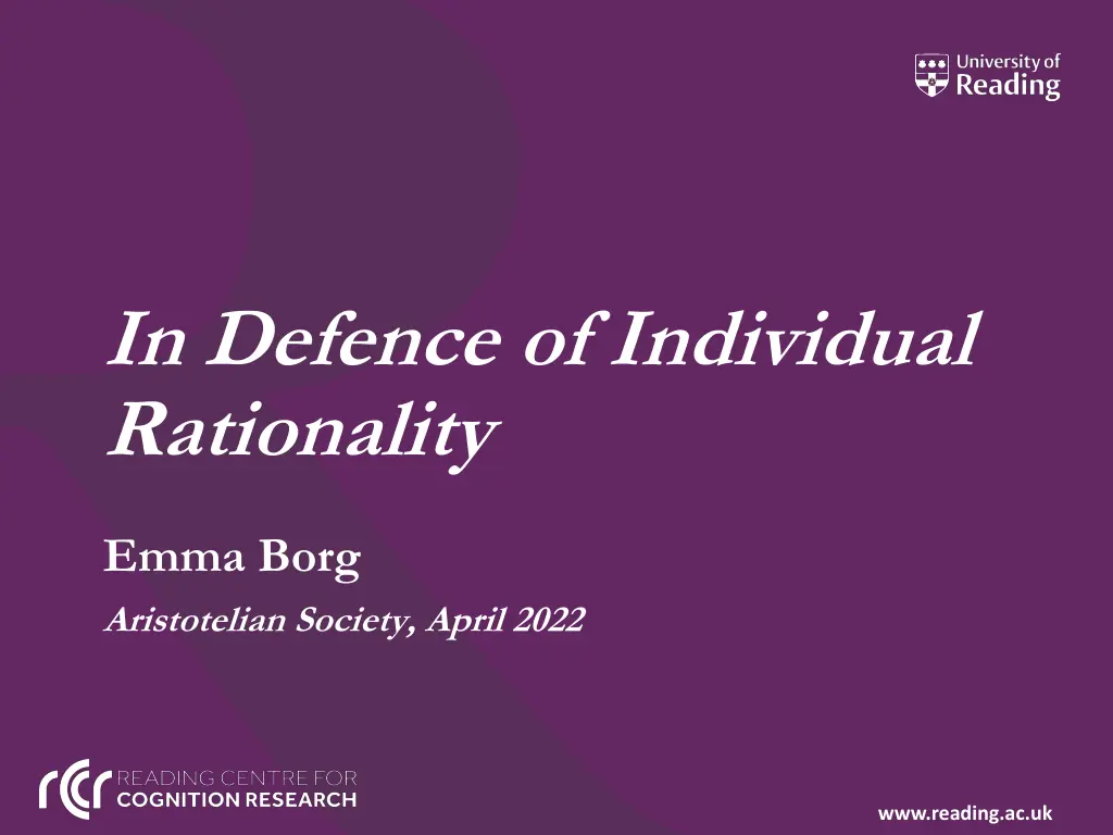in defence of individual rationality