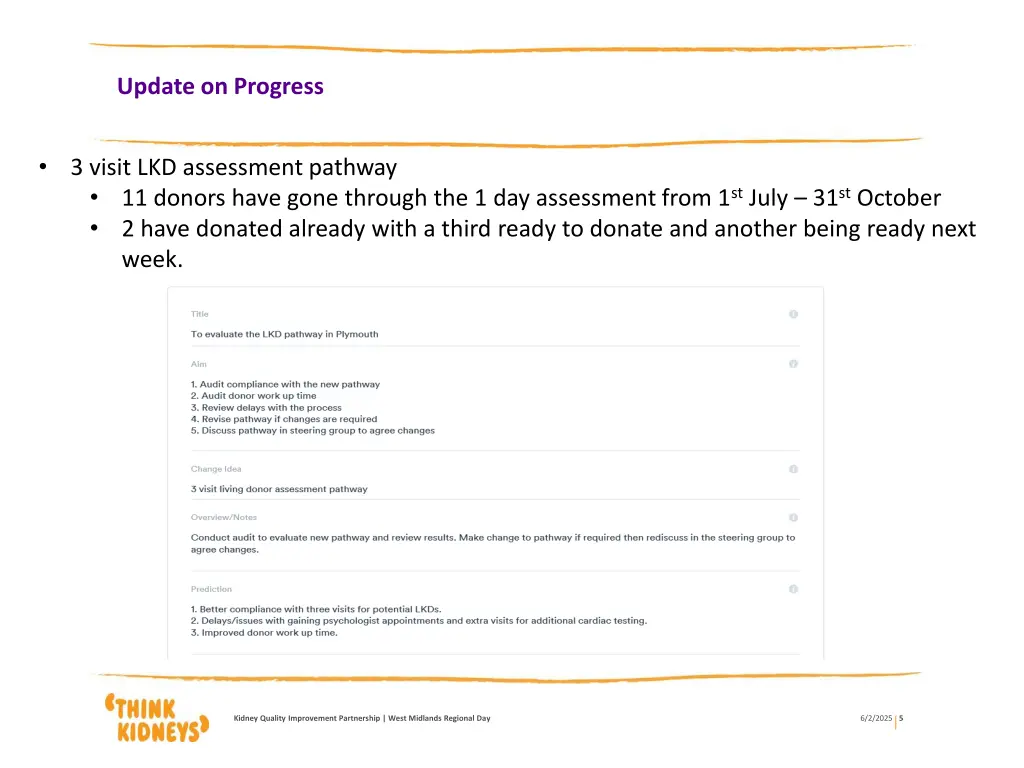 update on progress 2