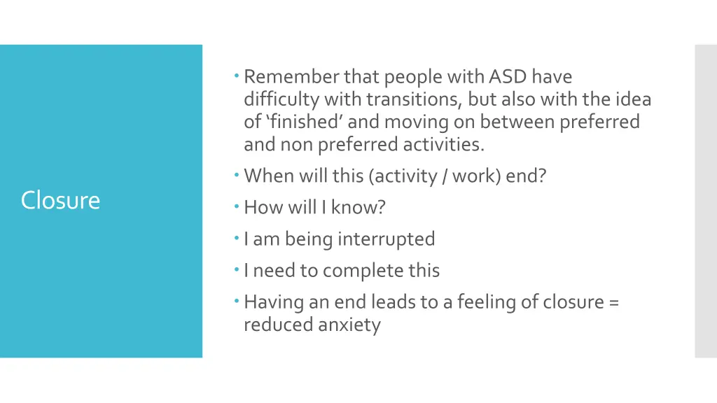 remember that people with asd have difficulty