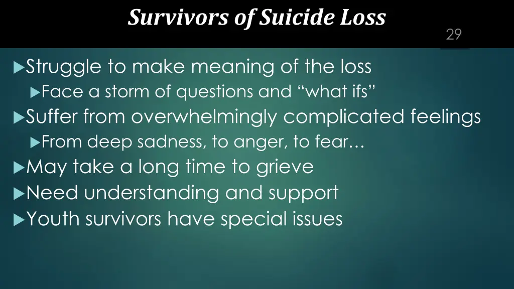 survivors of suicide loss