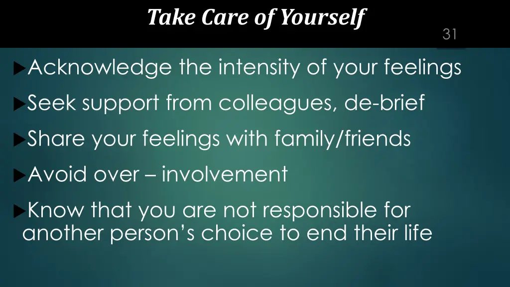 take care of yourself