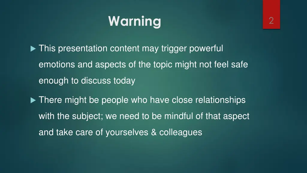 warning
