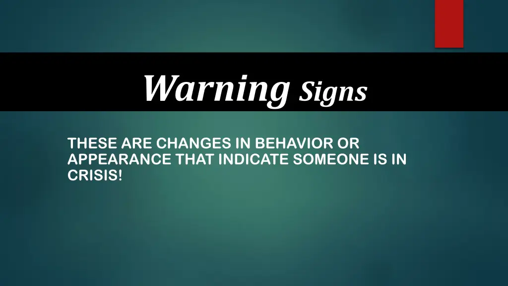 warning signs