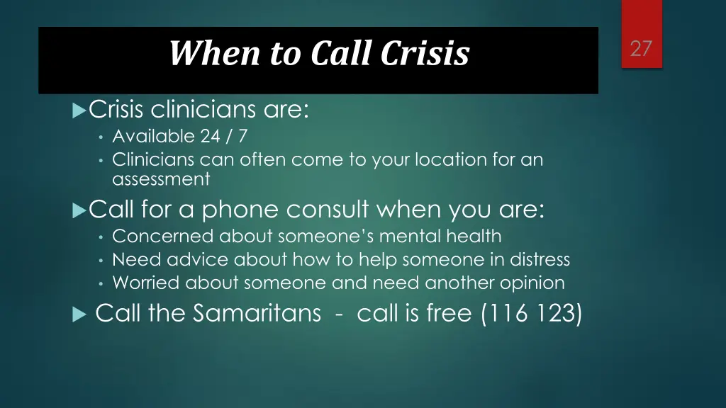 when to call crisis