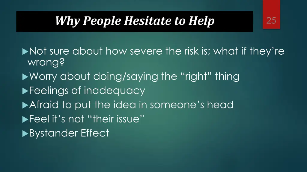 why people hesitate to help