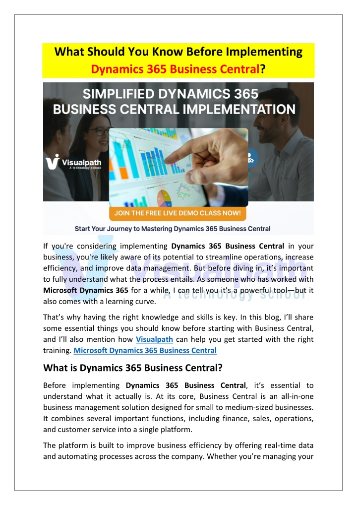 what should you know before implementing dynamics