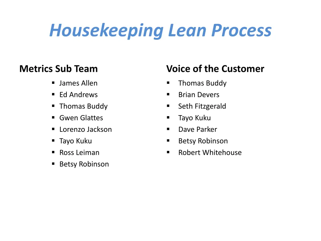 housekeeping lean process 2