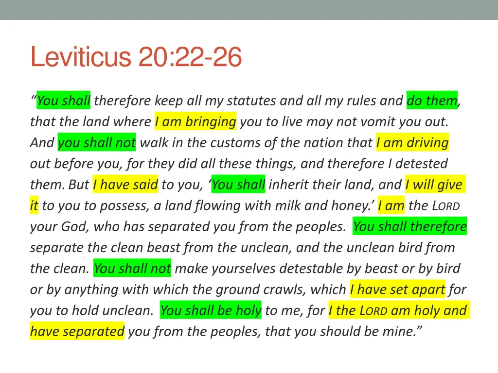 leviticus 20 22 26 1