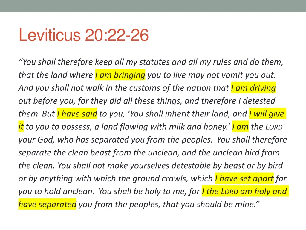 leviticus 20 22 26