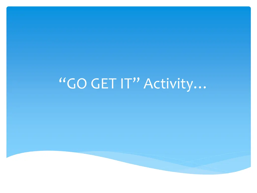 go get it activity