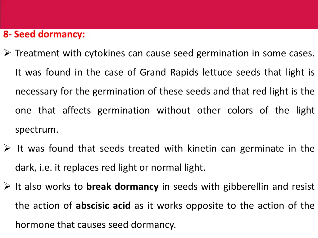 8 seed dormancy