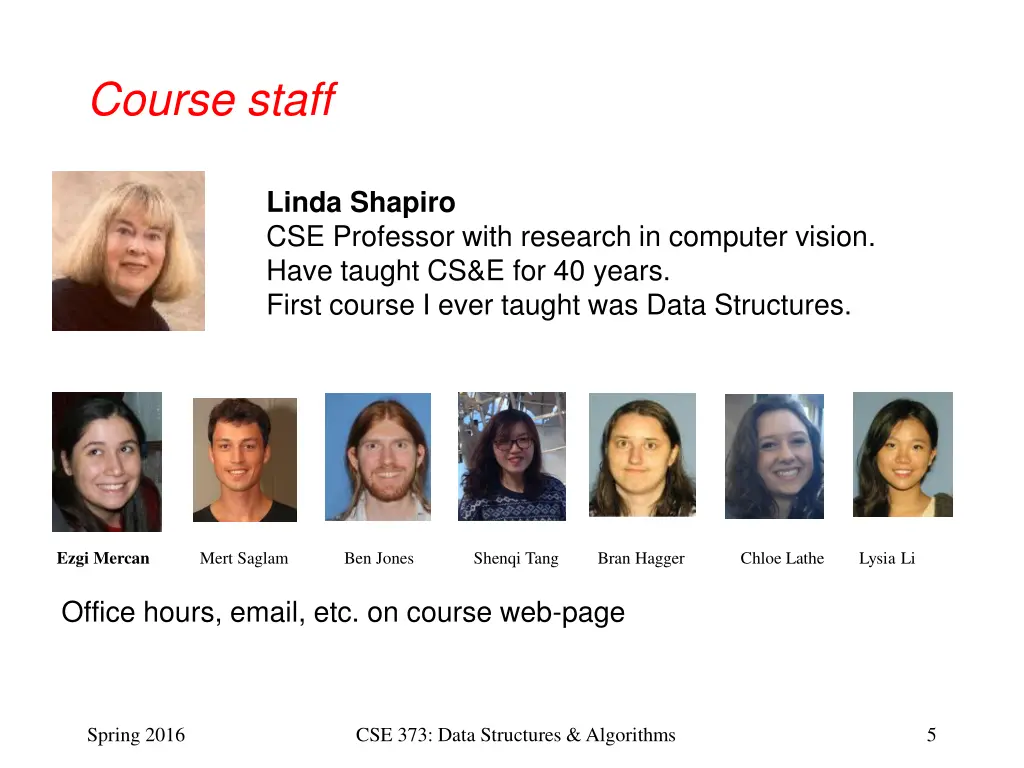 course staff