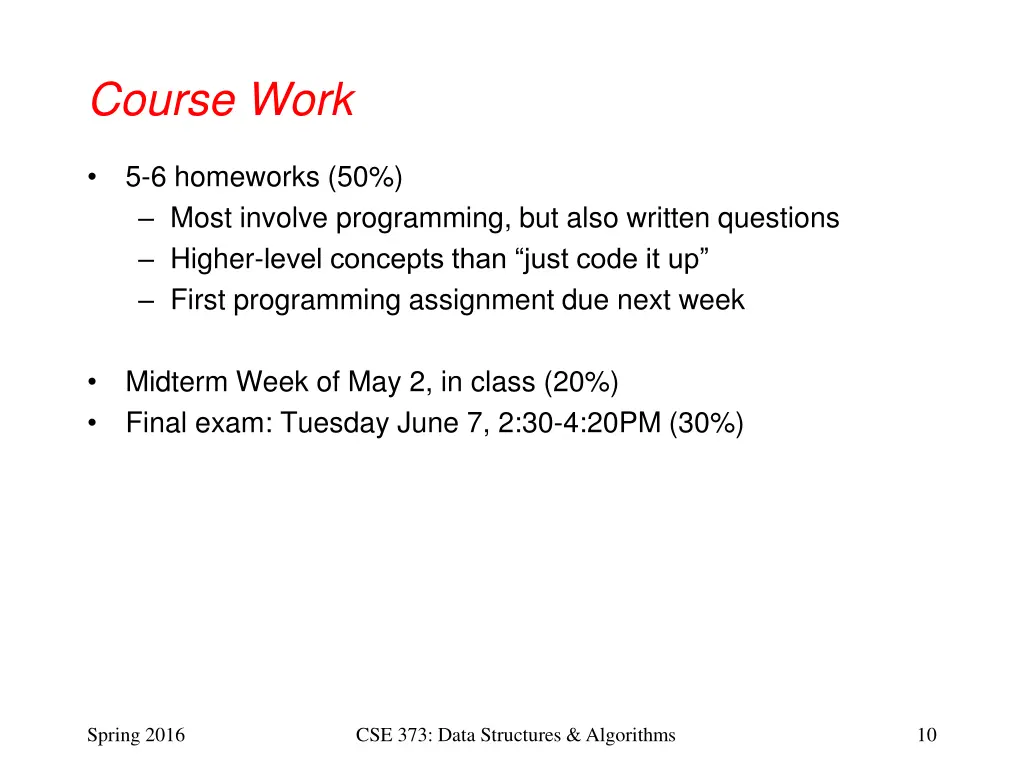 course work