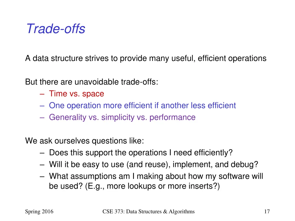 trade offs