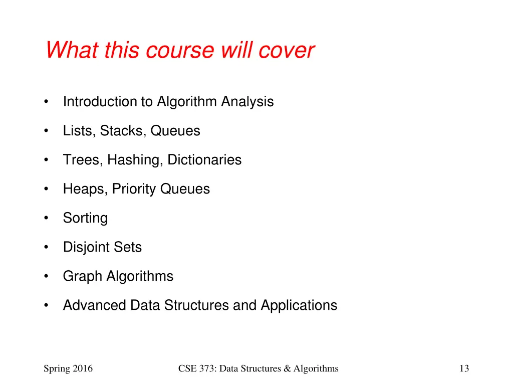 what this course will cover