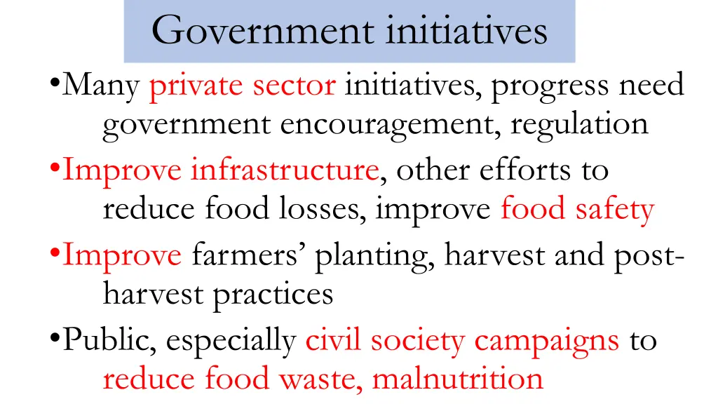 government initiatives