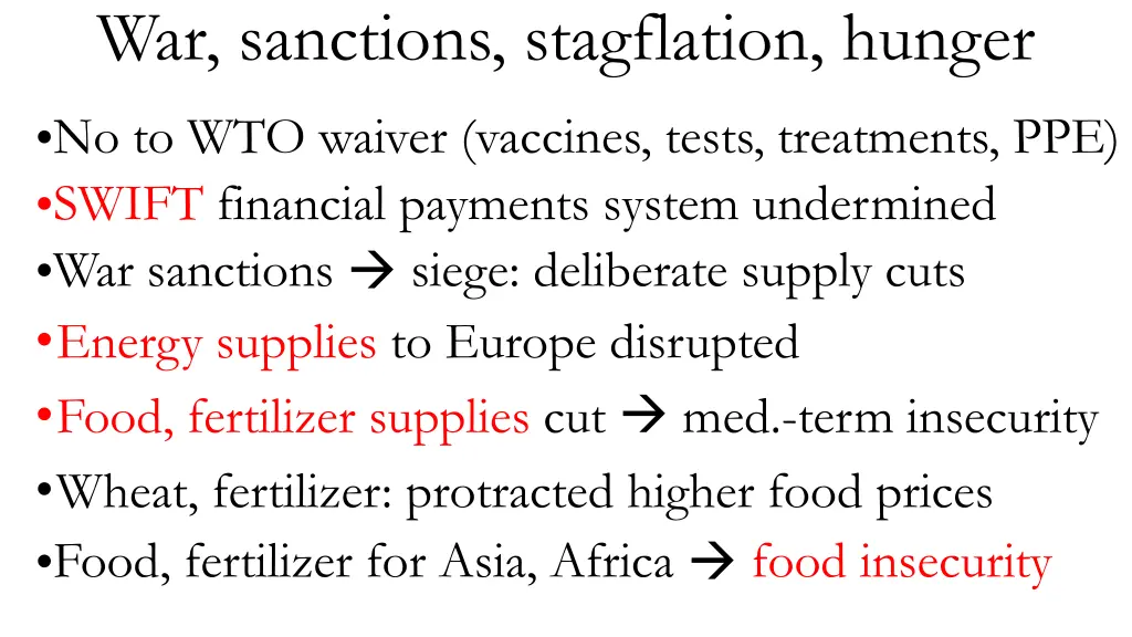 war sanctions stagflation hunger
