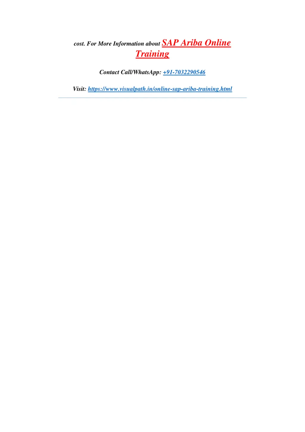 cost for more information about sap ariba online