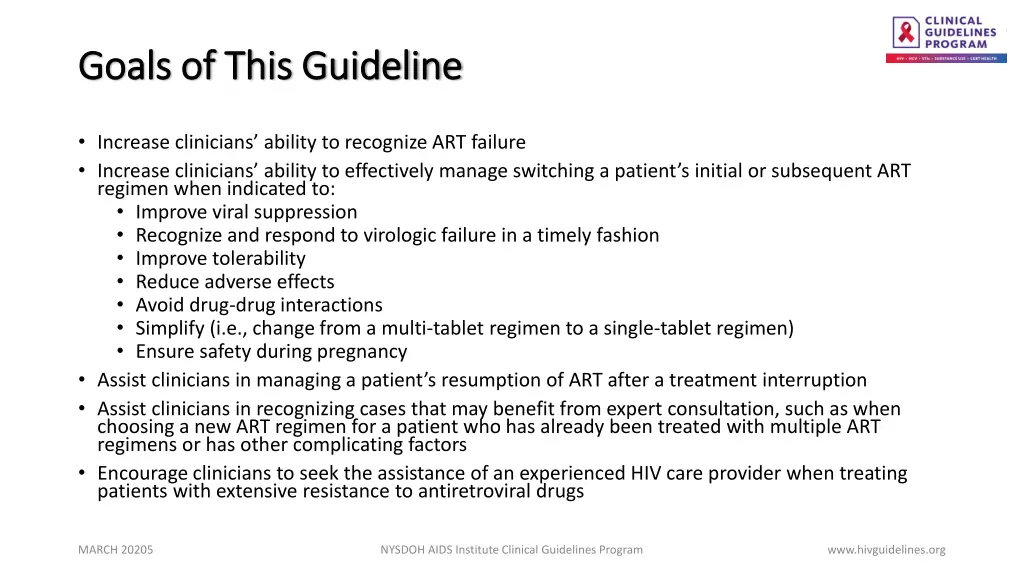 goals of this guideline goals of this guideline