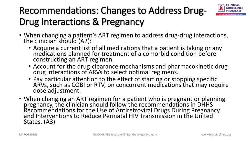 recommendations changes to address drug
