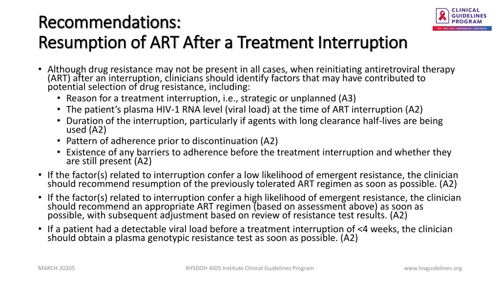 recommendations recommendations resumption