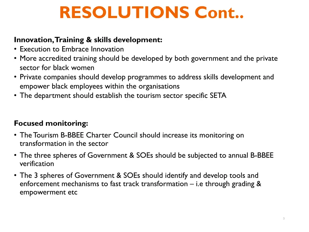 resolutions cont