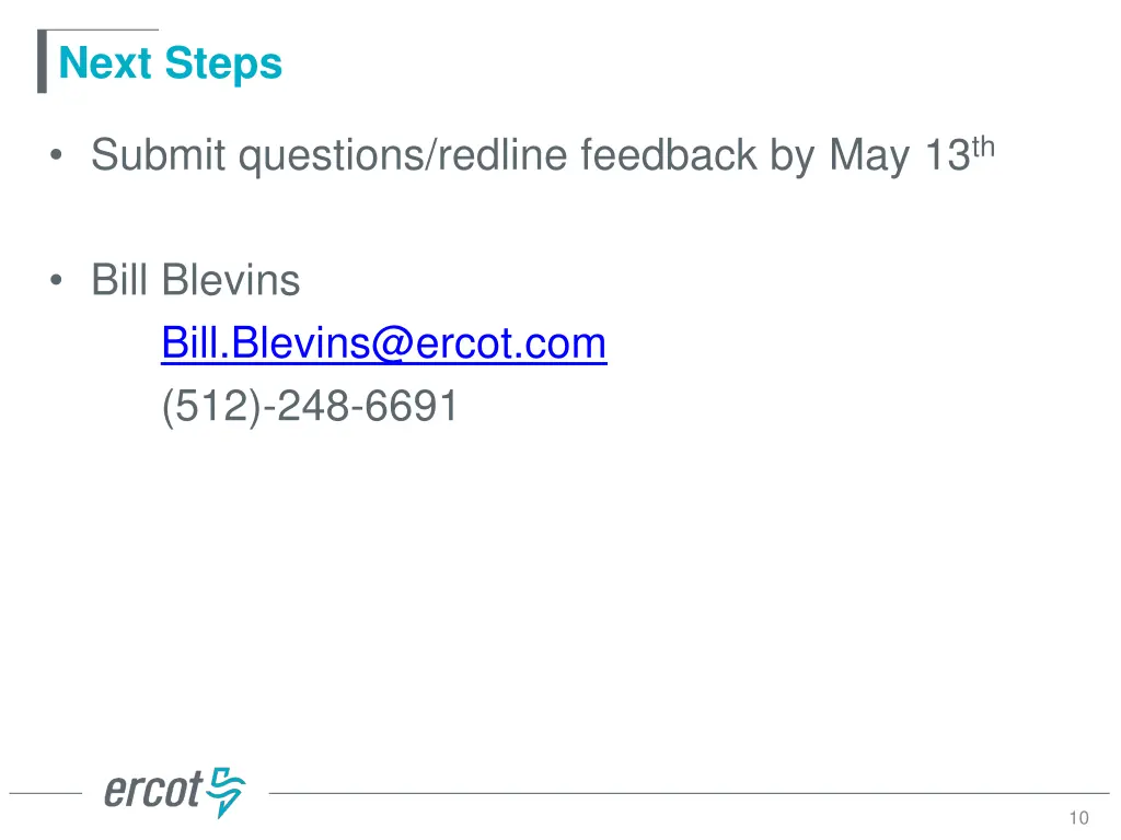 next steps