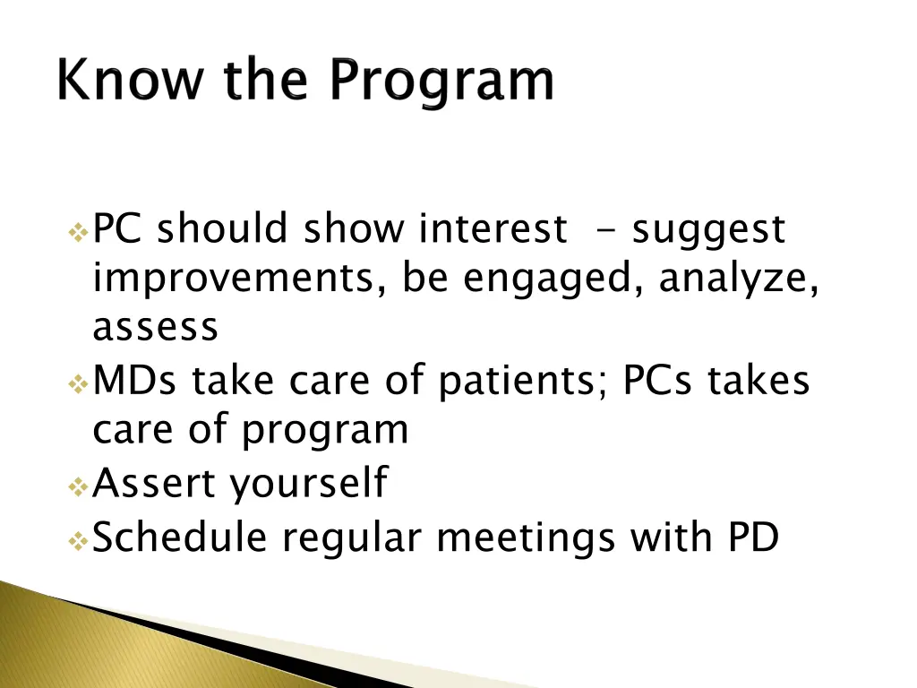 pc should show interest suggest improvements