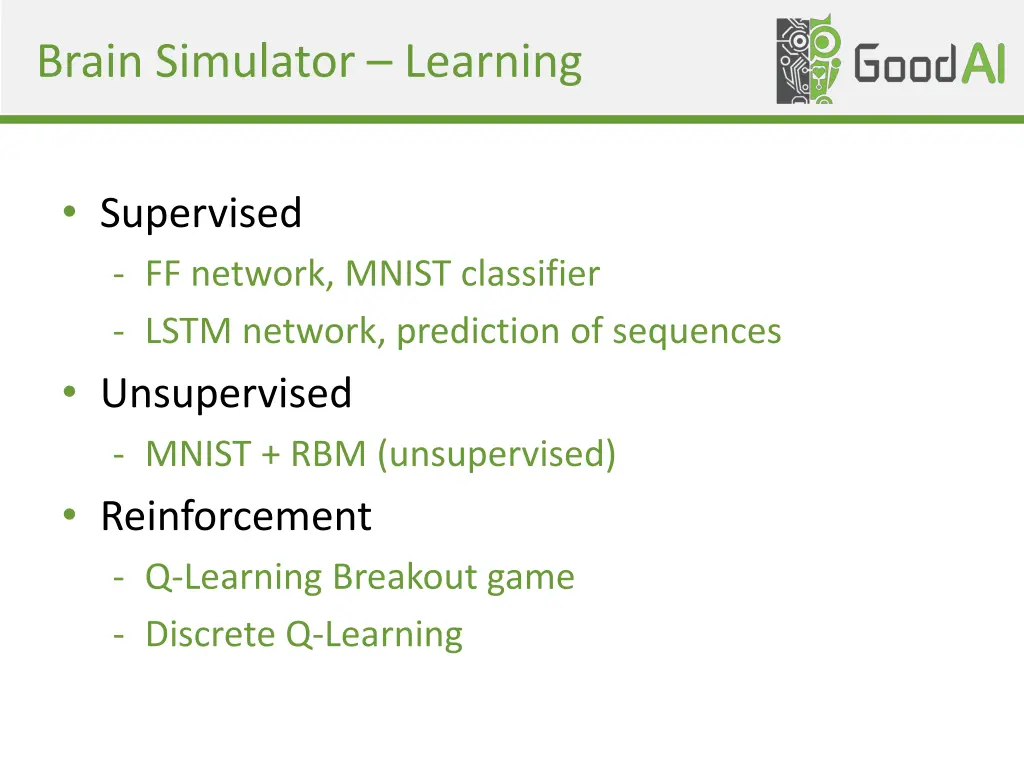 brain simulator learning