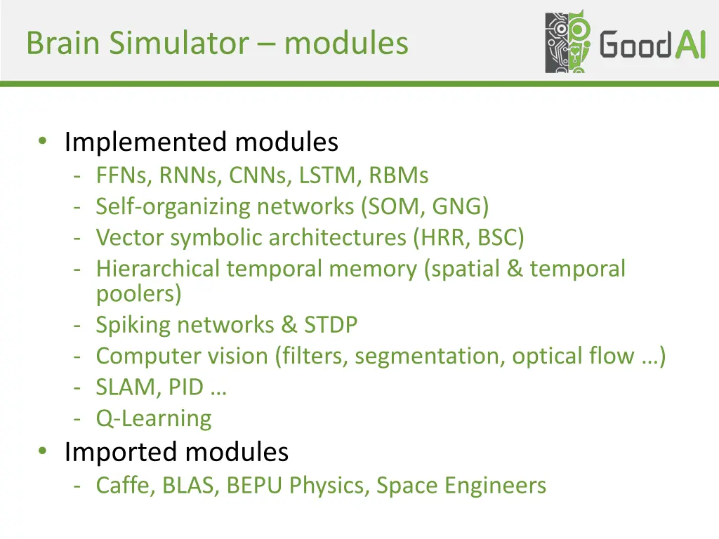 brain simulator modules