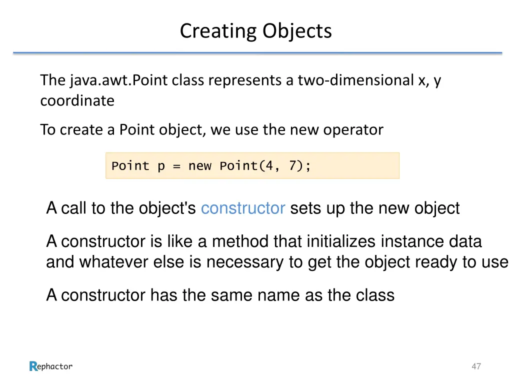 creating objects