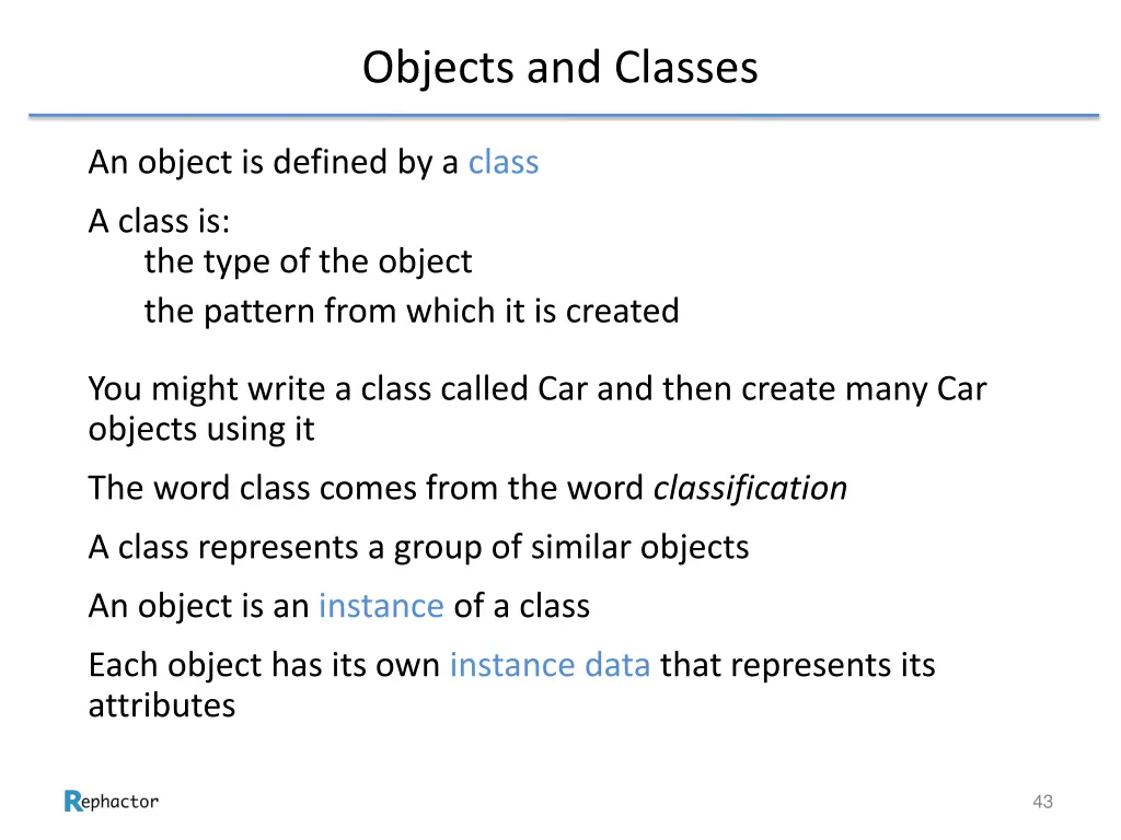 objects and classes 1