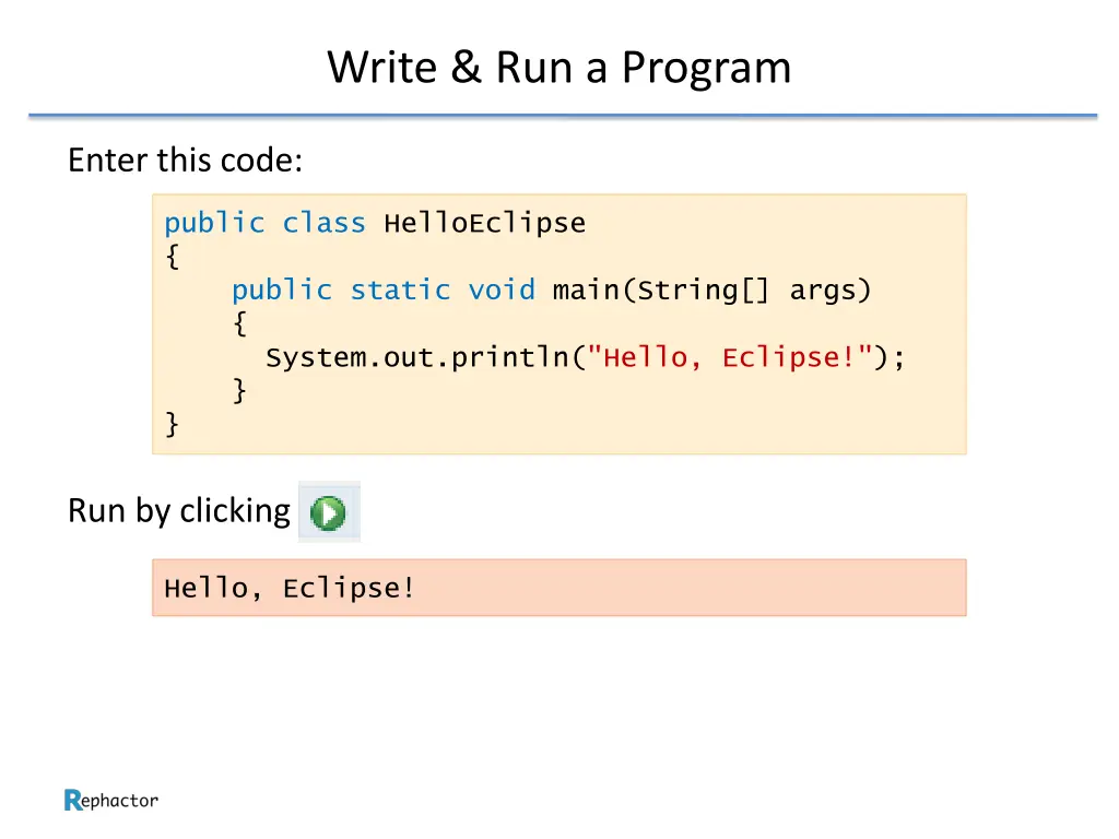 write run a program 1