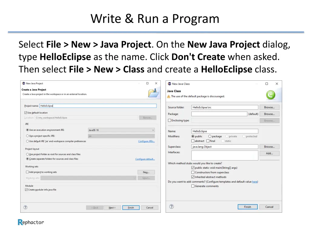 write run a program