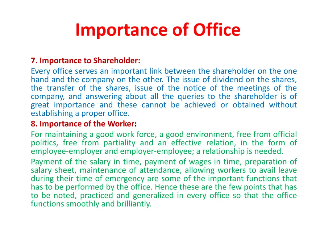 importance of office 4