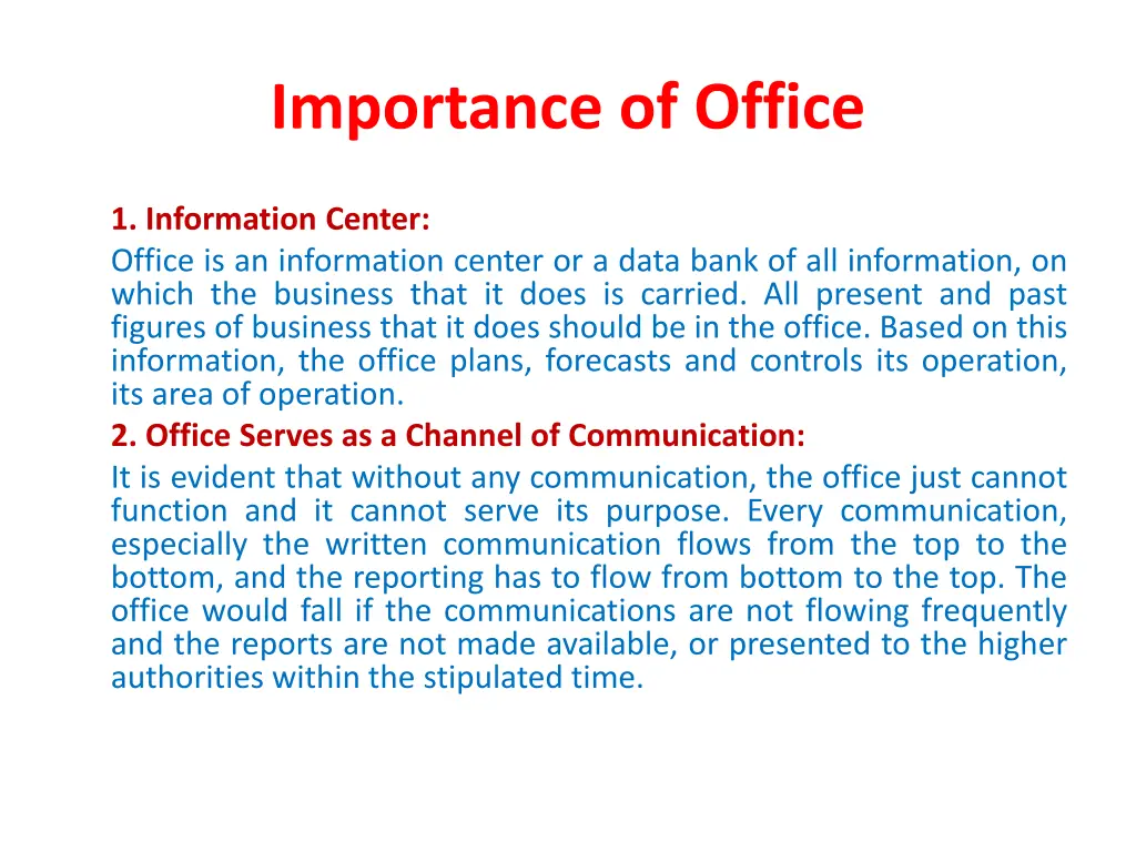 importance of office