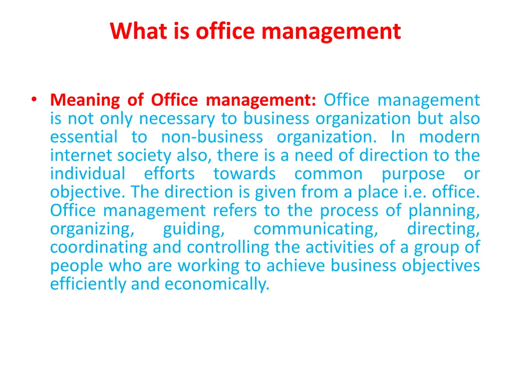 what is office management