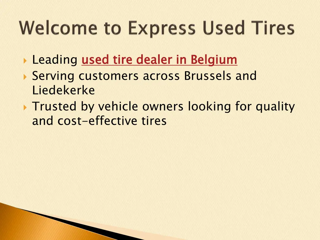 leading used tire dealer in belgium serving
