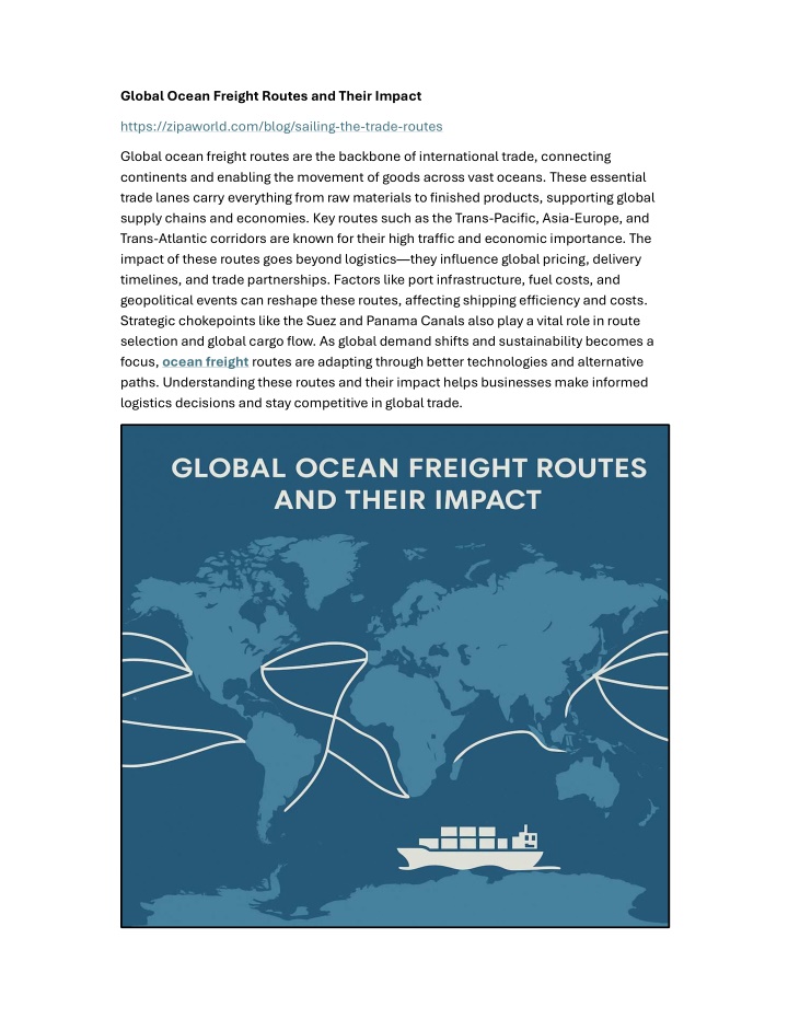global ocean freight routes and their impact
