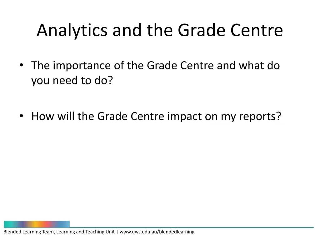 analytics and the grade centre