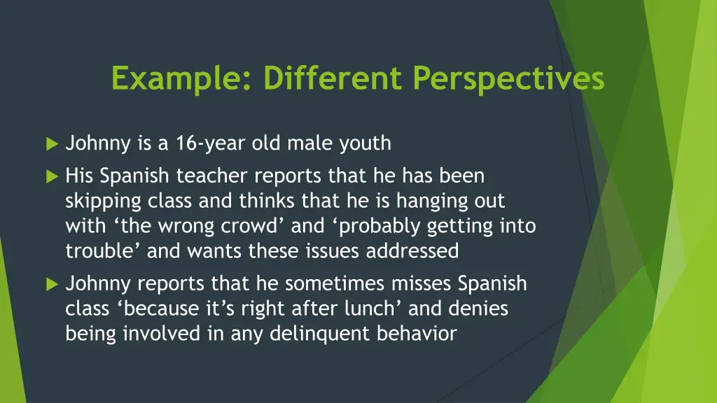 example different perspectives
