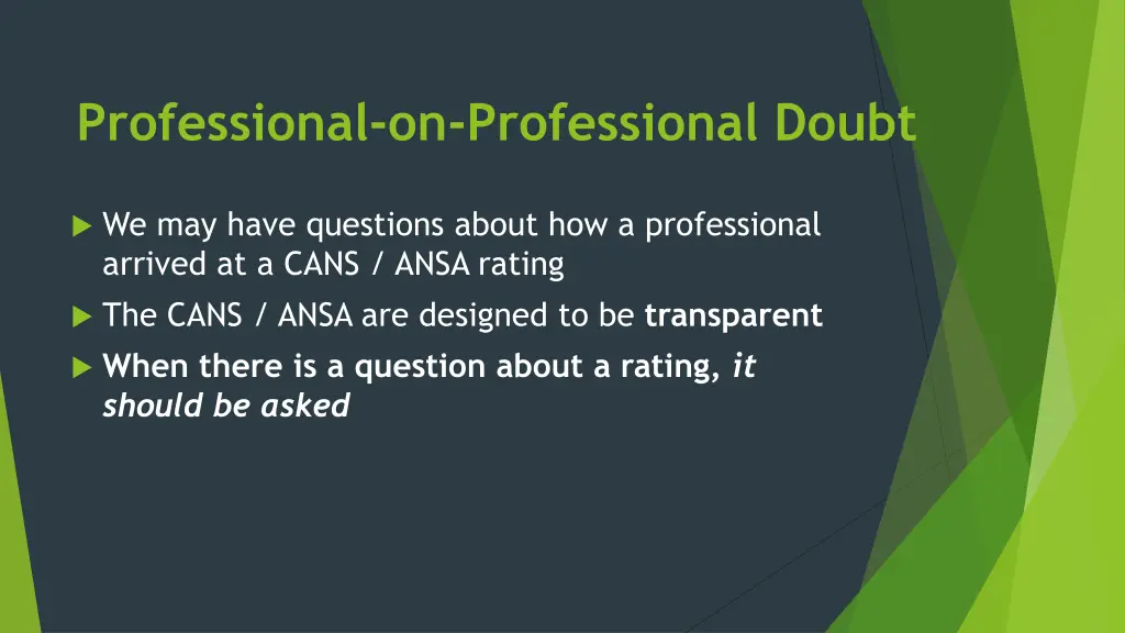 professional on professional doubt