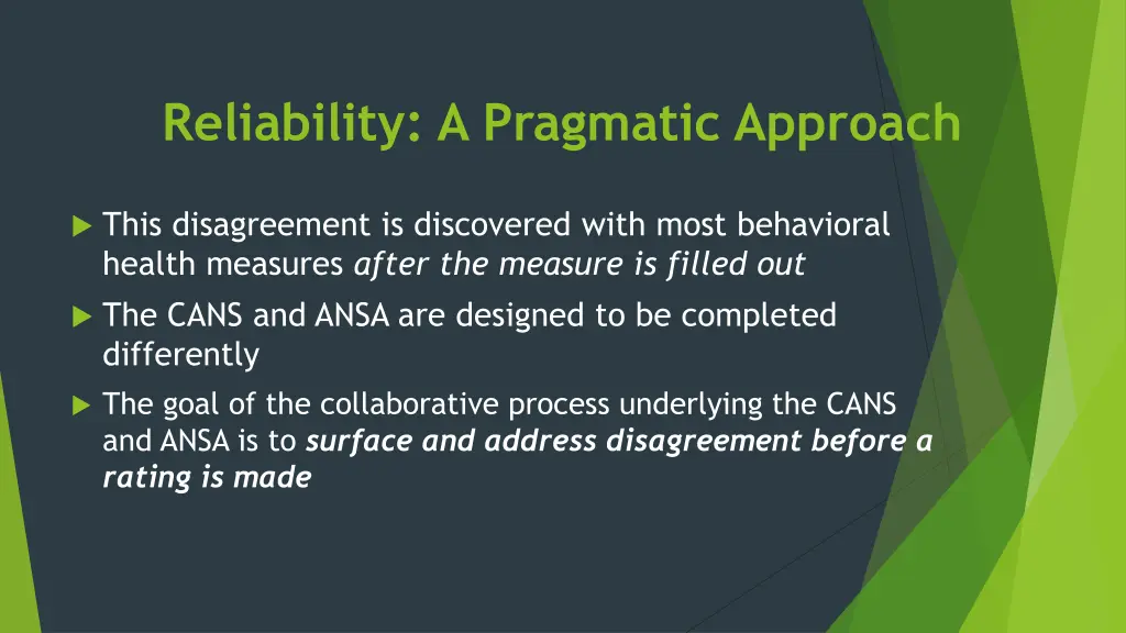 reliability a pragmatic approach