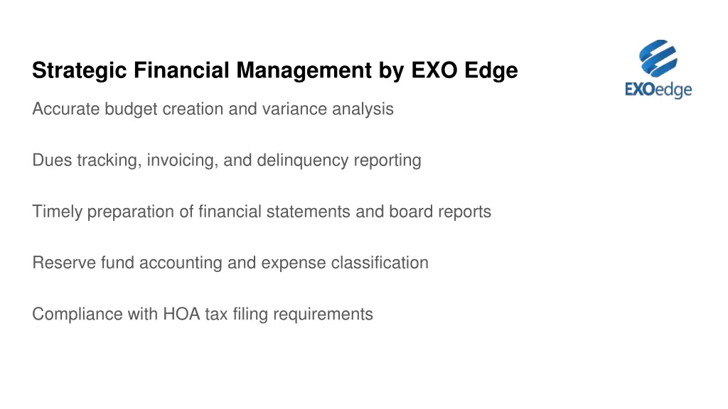 strategic financial management by exo edge