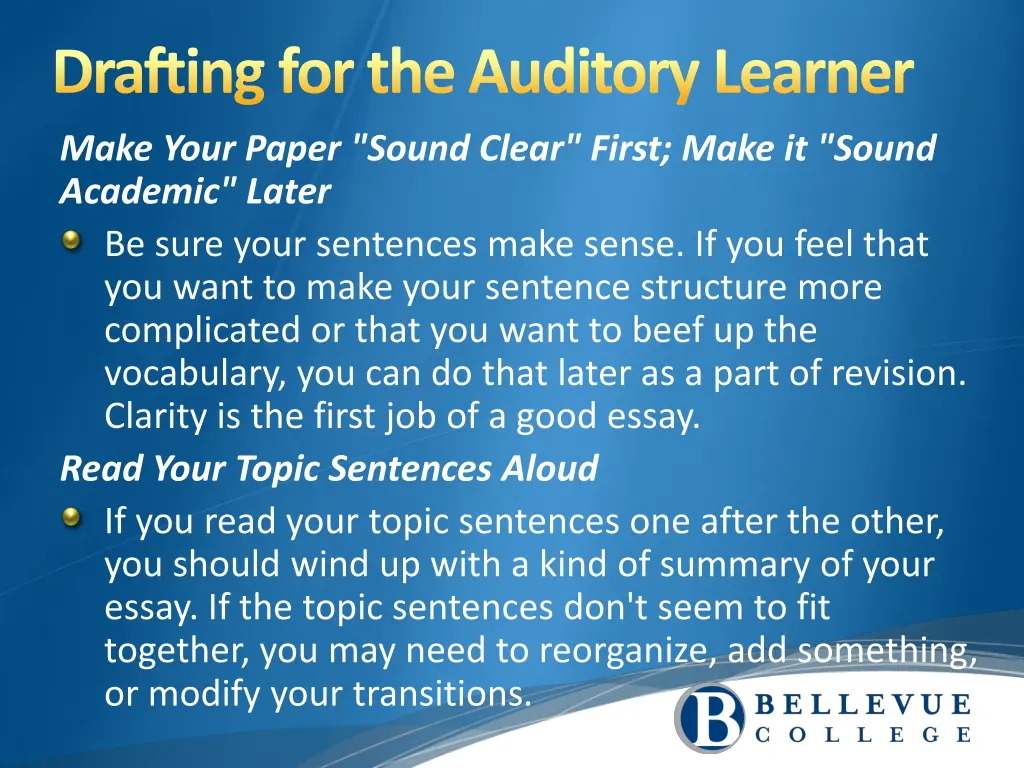 drafting for the auditory learner 1