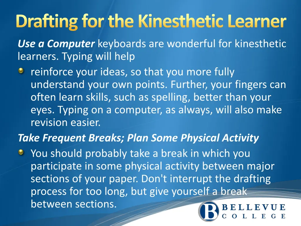 drafting for the kinesthetic learner